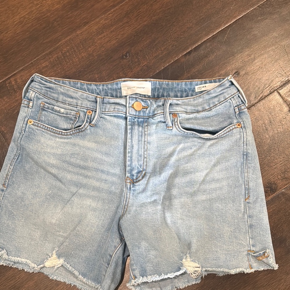Dear John Blue Jean Shorts Distressed